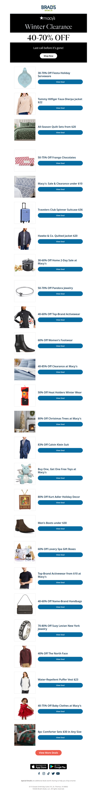 Macy's Winter Clearance Sale: Up to 70% Off!