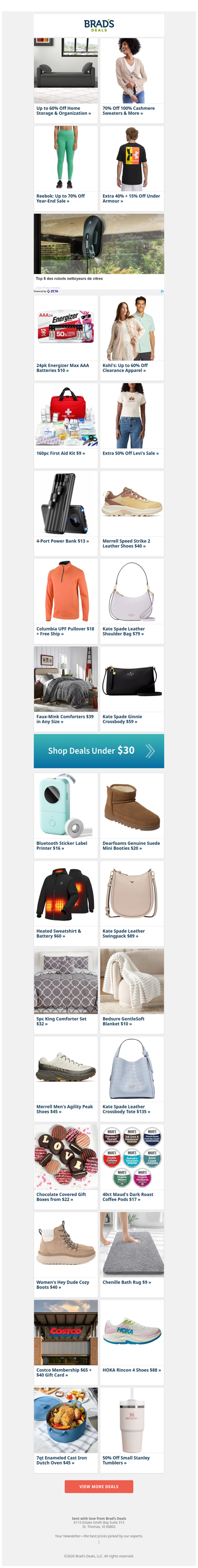 60% Off Home Storage | 70% Off Cashmere Sweaters | 70% Off Reebok | Extra 40% Off UA | $10 24pk AAA Batteries | 60% Off Kohl's Apparel & More