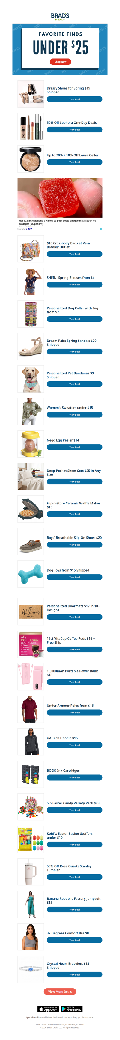 Score Deals $25 and Under!