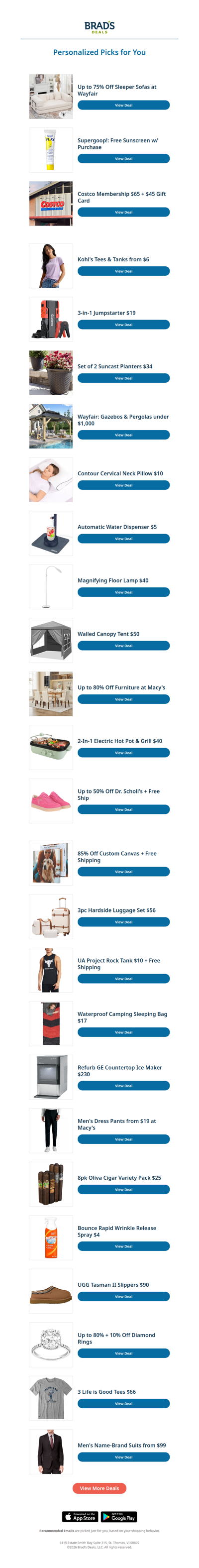 Thursday's Top Personalized Deals For You