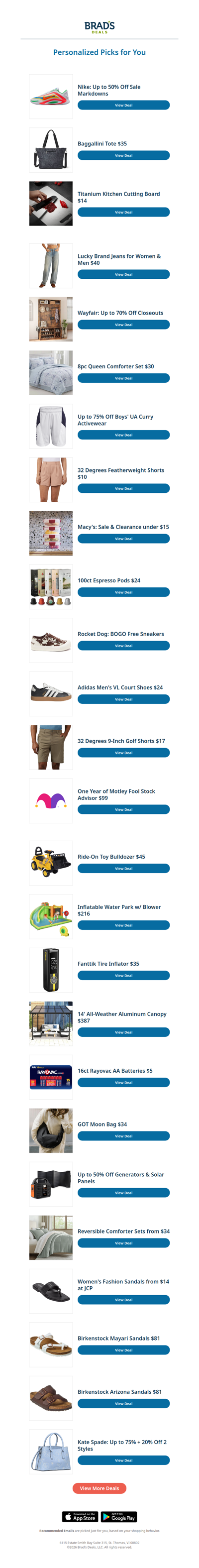 Saturday's Top Personalized Deals For You