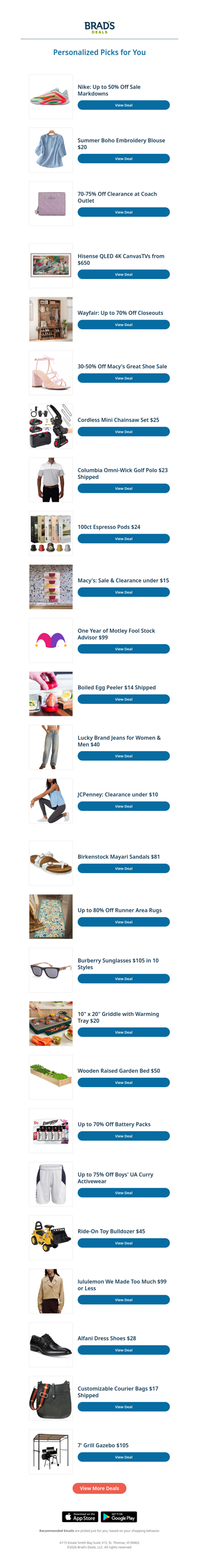 Sunday's Top Personalized Deals For You