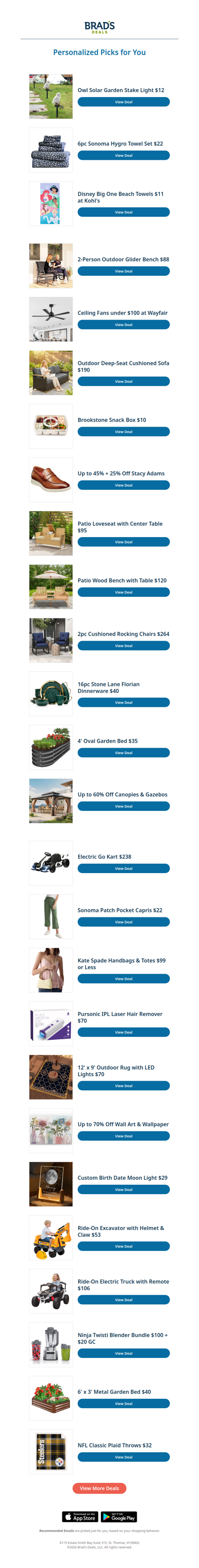 Sunday's Top Personalized Deals For You