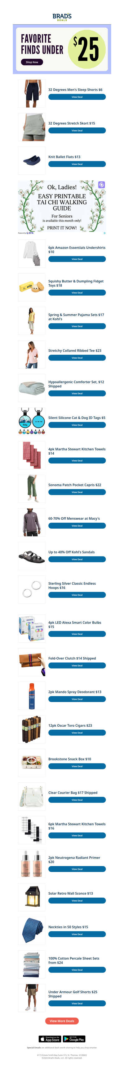 Major Deals under $25