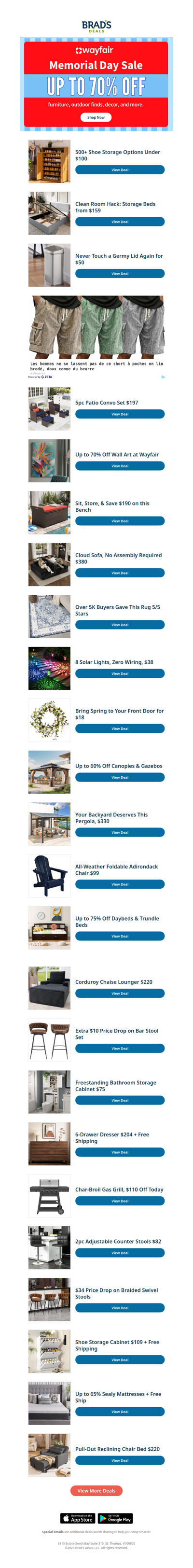 Up to 70% Off Wayfair's Memorial Day Sale