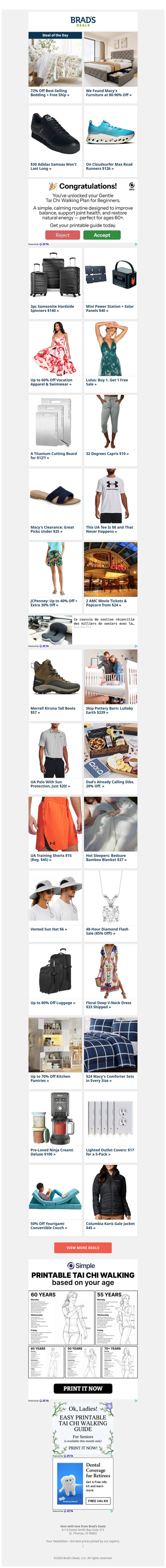 72% Off Bedding | 90% Off Macy's Furniture | $30 Adidas Shoes | $126 On Cloud Shoes | $140 Samsonite 3pc Set | $40 Mini Power Station & More