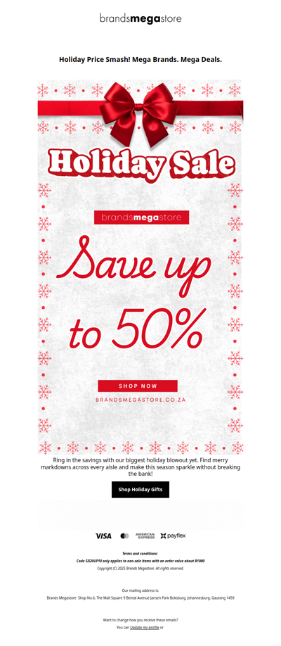 Holiday Mega Sale: Unwrap the Biggest Savings of the Season!