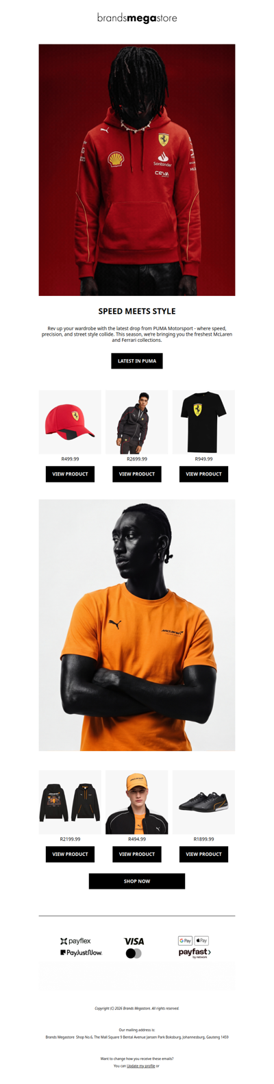 Ferrari. McLaren. PUMA. Your New Wardrobe Starts Here