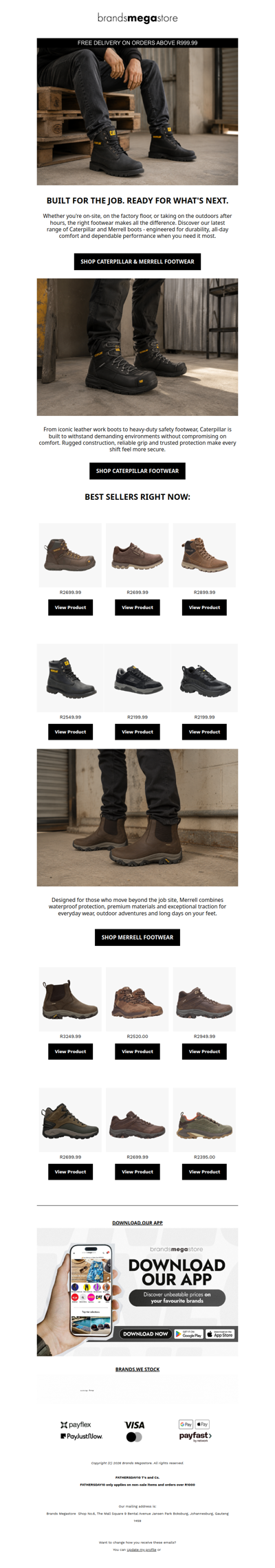 Caterpillar & Merrell. Built for the Job.