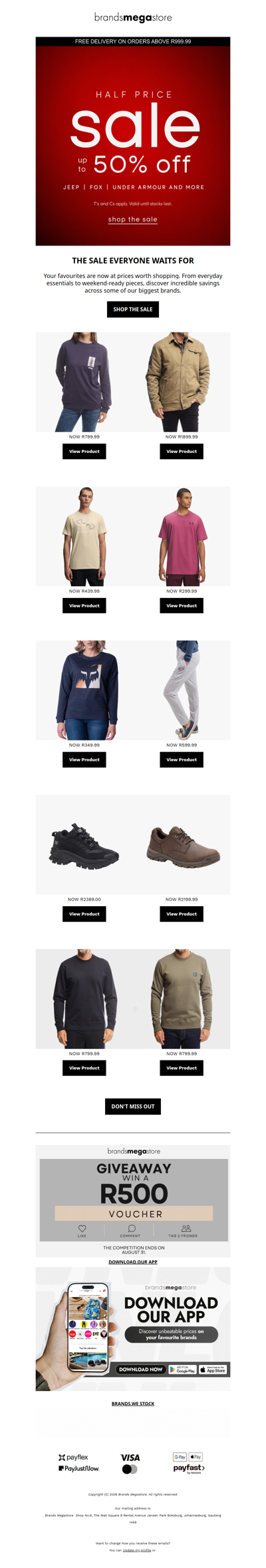 HALF PRICE SALE. Up to 50% OFF. 🔥