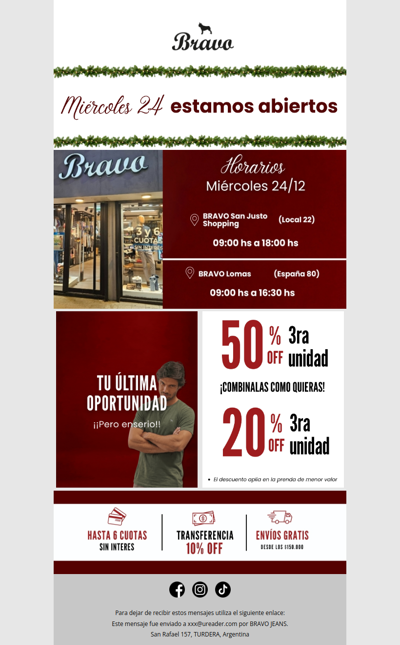 Sí, hoy 24/12 estamos abiertos