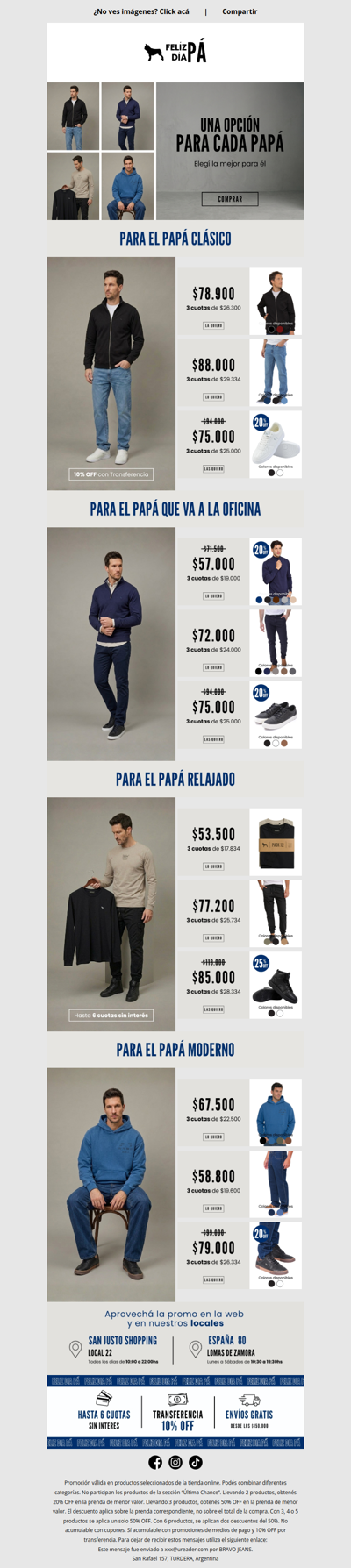 Opciones para cada papá