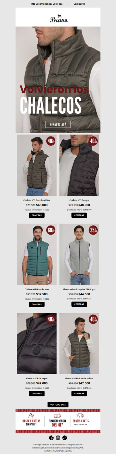 Volvieron los chalecos… ¡y siguen en SALE! 🔥