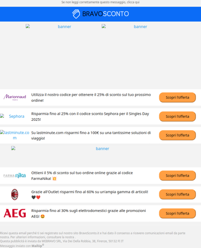 Risparmia con le nostre esclusive offerte settimanali! 💙