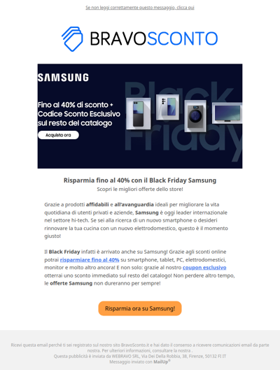 Risparmia fino al 40% con il Black Friday Samsung 🖤