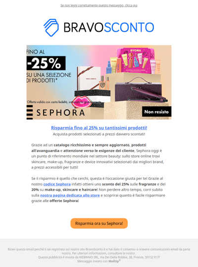 Risparmia fino al 25% con il codice sconto Sephora!