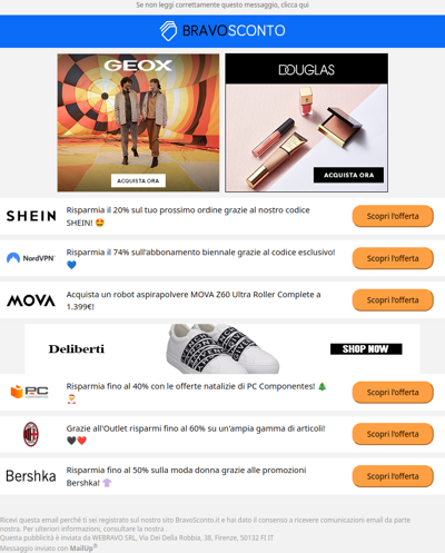 Approfitta delle nostre esclusive offerte settimanali! 💙