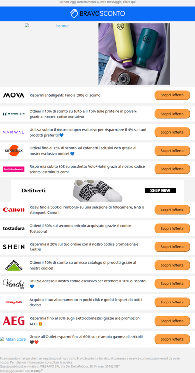 Scopri le nostre esclusive promozioni settimanali! 💙