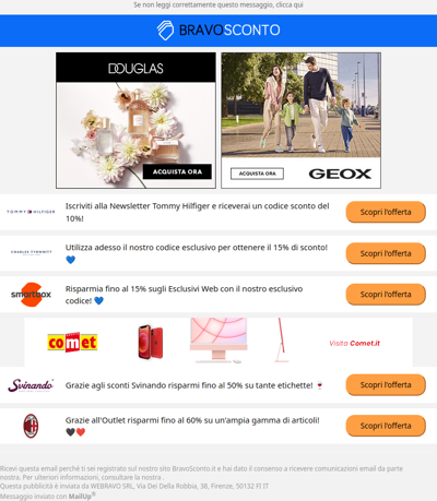 Risparmia con le nostre esclusive offerte settimanali! 💙