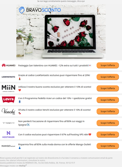 Scopri le nostre fantastiche offerte per San Valentino! 🧡