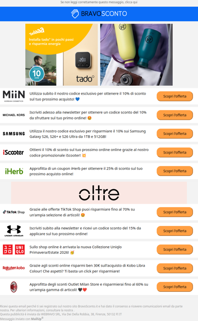 Approfitta di sconti da capogiro con i nostri codici esclusivi!💙