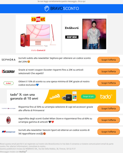 Risparmia con le nostre esclusive promozioni settimanali! 💙