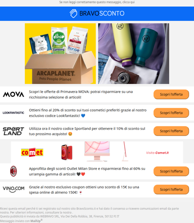 Scopri le nostre esclusive offerte settimanali! 💙💙💙