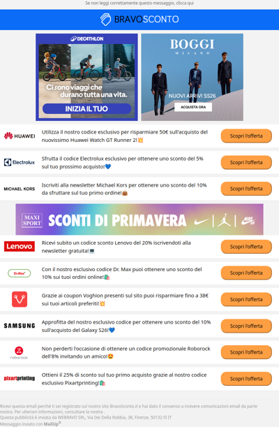 Risparmia con le nostre esclusive promozioni settimanali! 💙