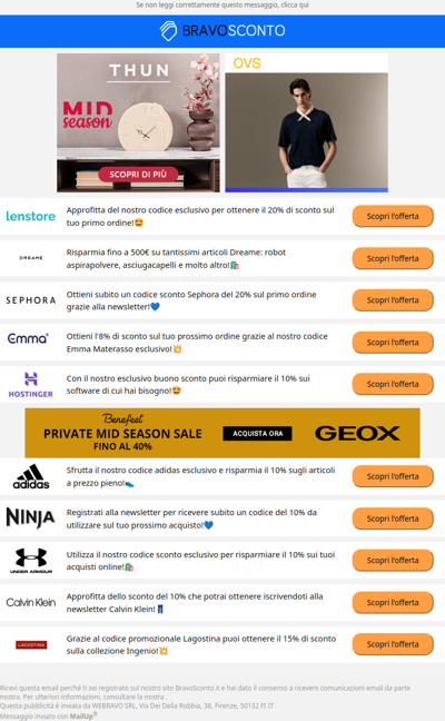 Approfitta di sconti da capogiro con i nostri codici esclusivi!💙