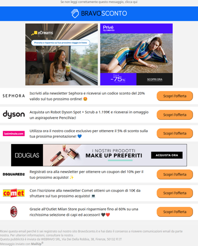 Risparmia con le nostre esclusive offerte settimanali! 💙