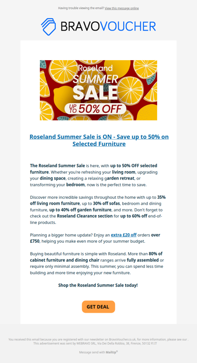 🌞Roseland Summer Sale is here! Get up to 50% off Selected Furniture🌞