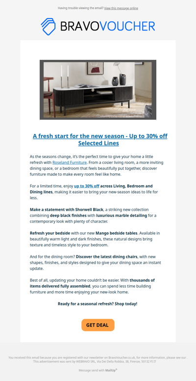 🍂🧣New season, new look — up to 30% off Roseland Furniture🍂🧣