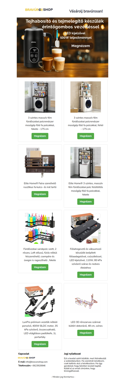 LED kijelzős, érintőgombos tejhabosító készülék, 500W teljesítménnyel