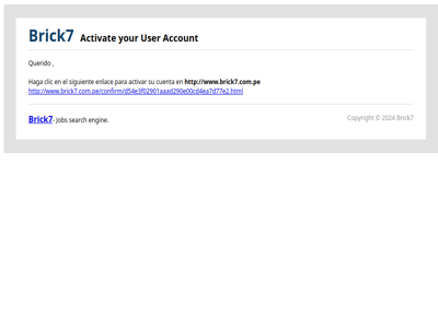 Brick7 : Activate your User Account