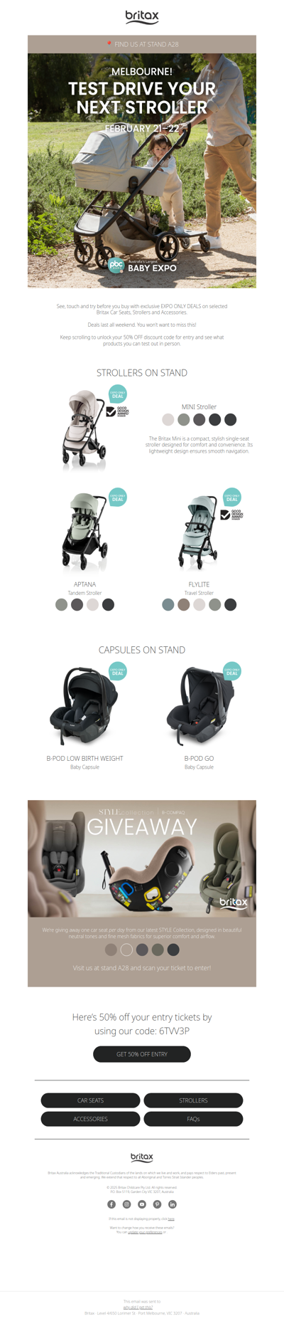 PBC Melbourne! Britax is coming your way!