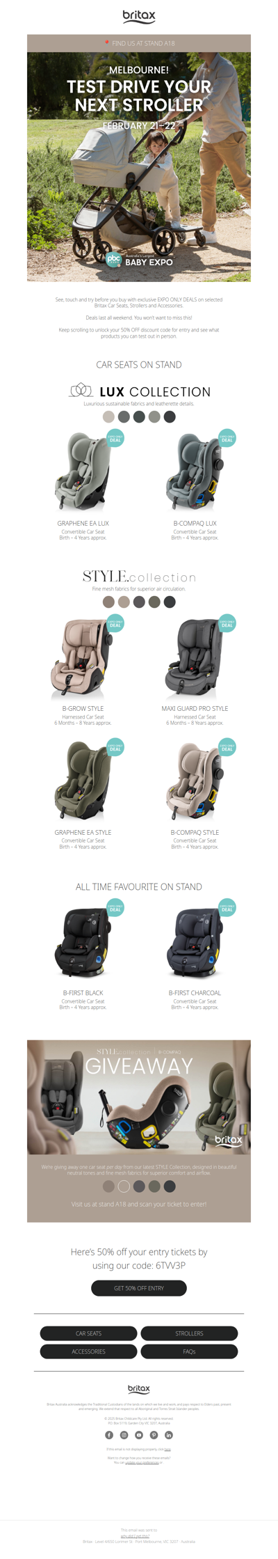 Melbourne, come visit Britax at PBC Expo