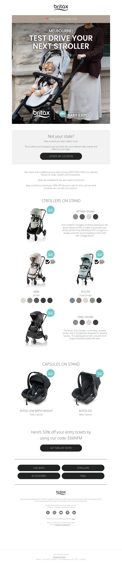 Melbourne, Britax is coming to PBC! 🎉