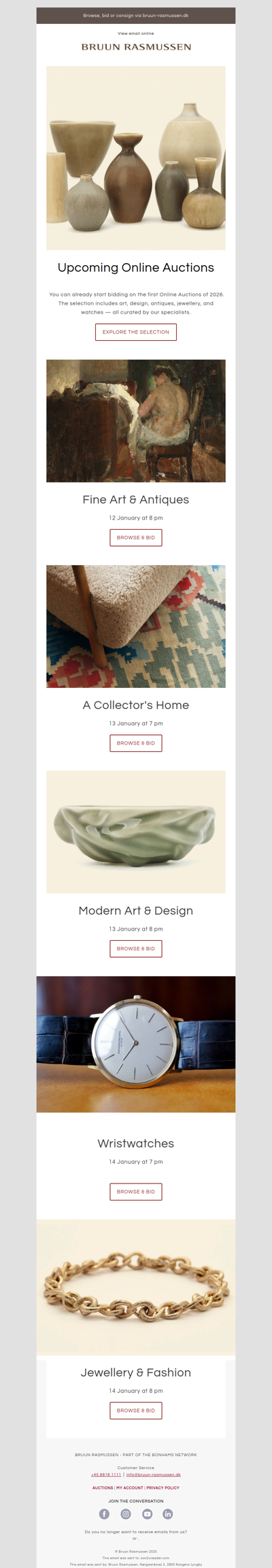 Browse our Online Auctions during the holidays // Upcoming themed and Online Auctions