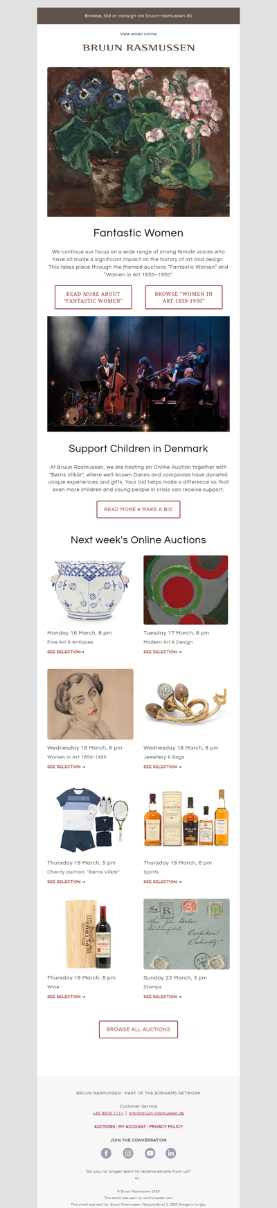 Women in Art // Support Children // Next Week's Online Auctions