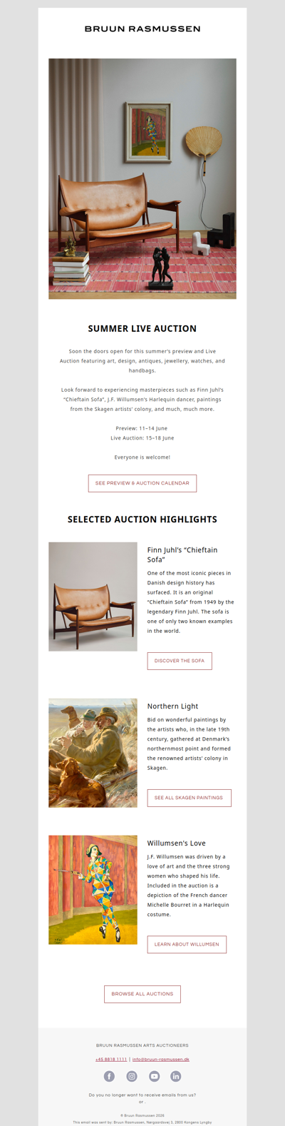 Finn Juhl’s Sofa, Masterpieces from Skagen & J.F. Willumsen’s Love