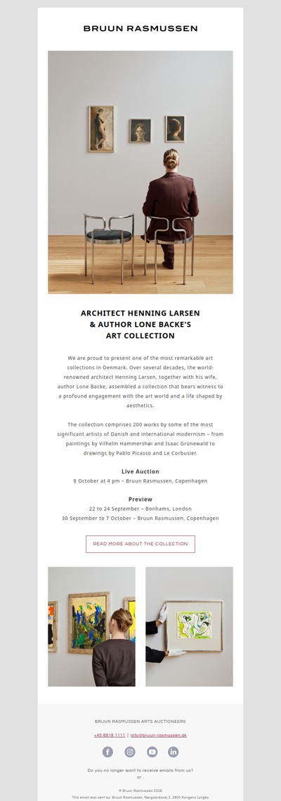Architect Henning Larsen & author Lone Backe’s art collection