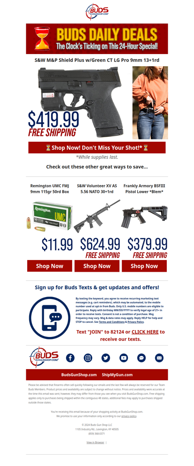 ⏳S&W M&P Shield Plus and More! Act Now!⏰