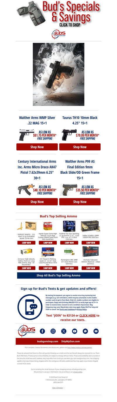 🤩Super Savings on Walther, Taurus and Century International Arms!⭐