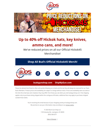 Price Reductions on Hickok45 Merch!