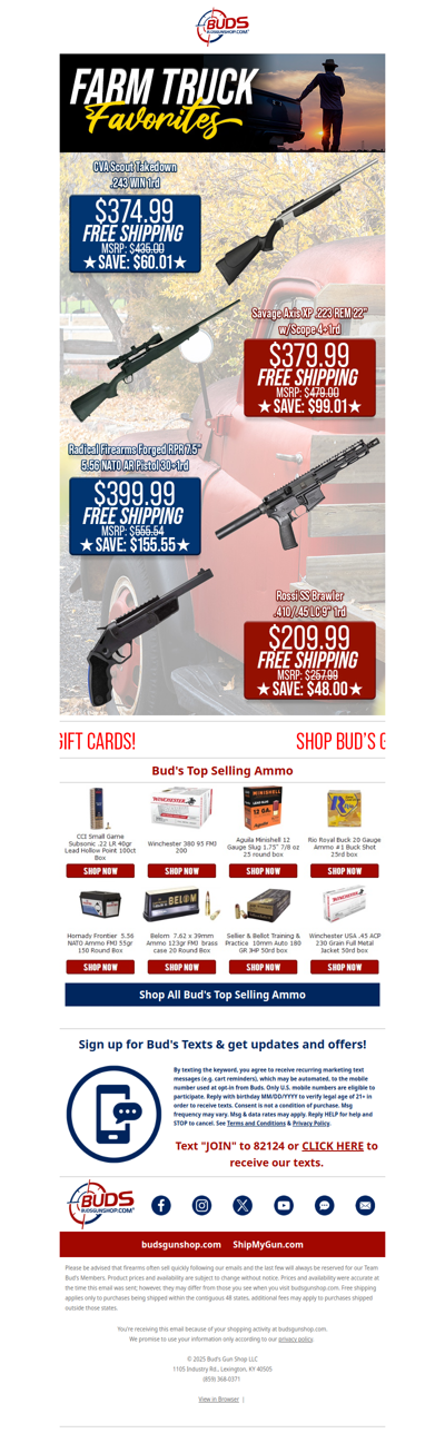 🛻Farm Truck Gun Favorites! Deals from CVA, Savage, Rossi & More!🤠