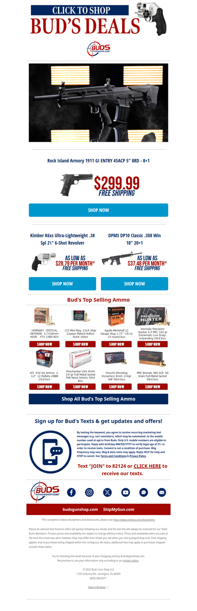 🎯Bud's Deals on Rock Island Armory, Kimber, DPMS and More!⭐