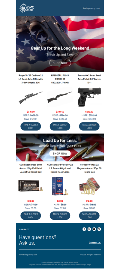 Long Weekend. Big Savings.