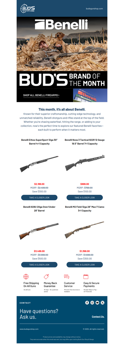 Benelli Quality. Exclusive Savings.