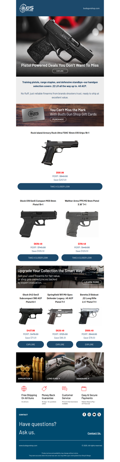 From .22LR To .45 ACP, This Is Handgun Selection Done Right