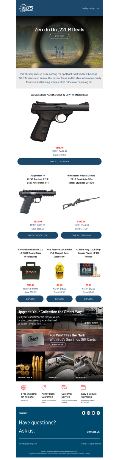It’s 2/2 — Take Aim at .22LR Deals